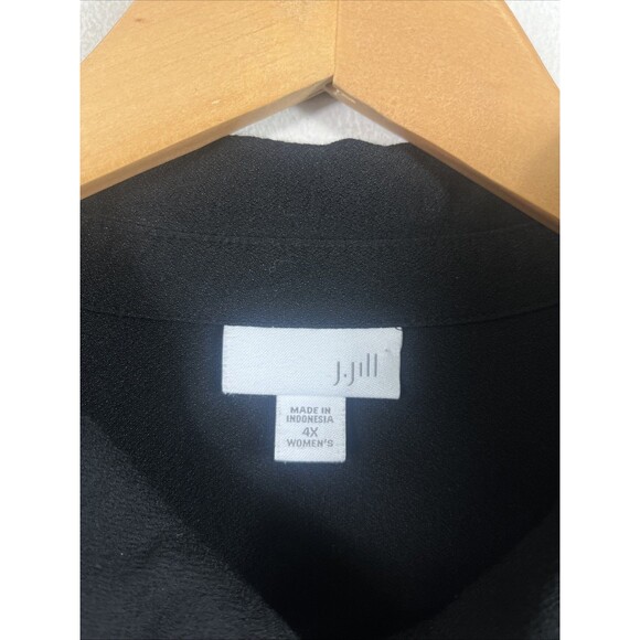 J. Jill Women's Sz 4X Black Button-Down Tunic Shirt Lagenlook Soft Boho - Picture 2 of 6